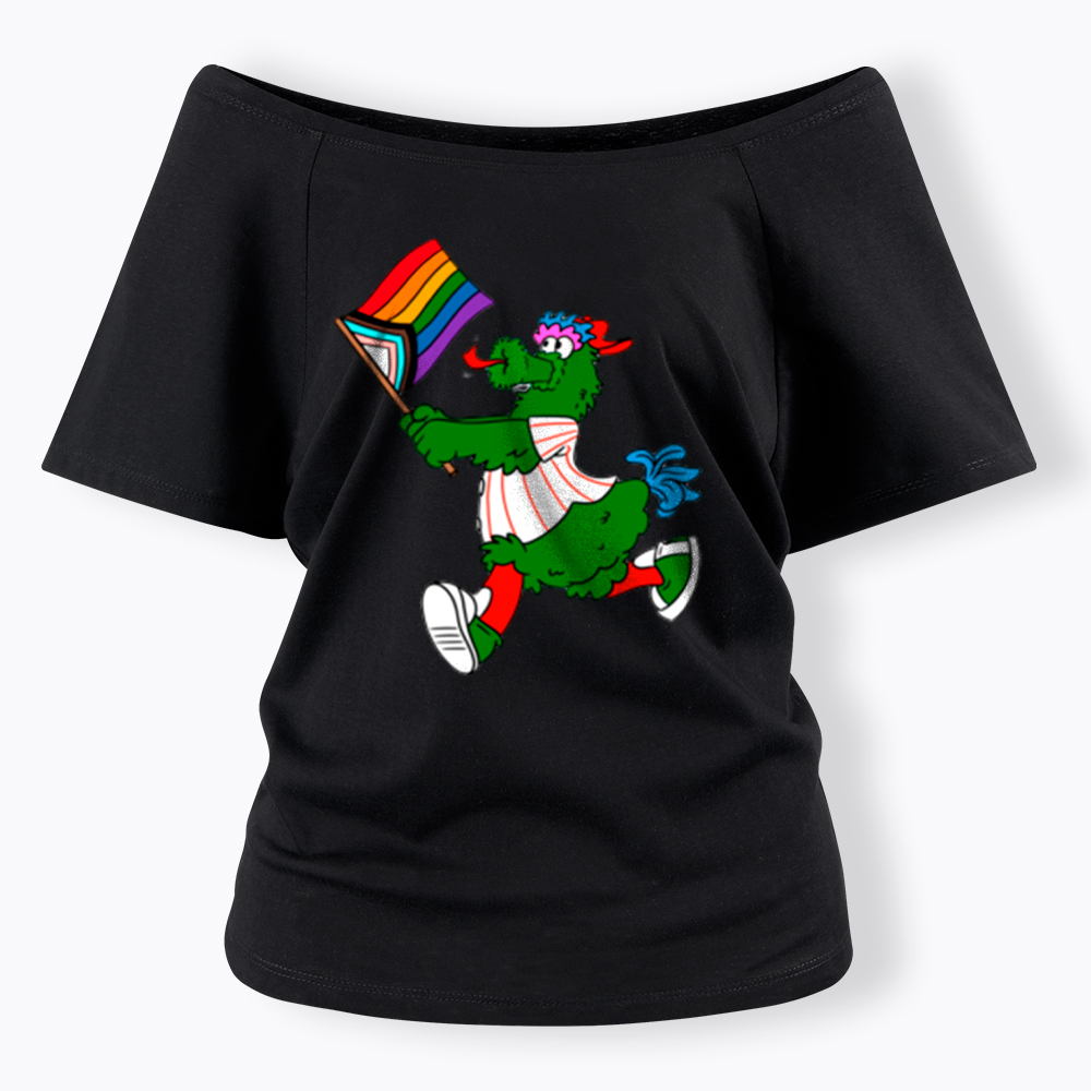 Phanatic with Pride Flag Off Shoulder T-Shirt