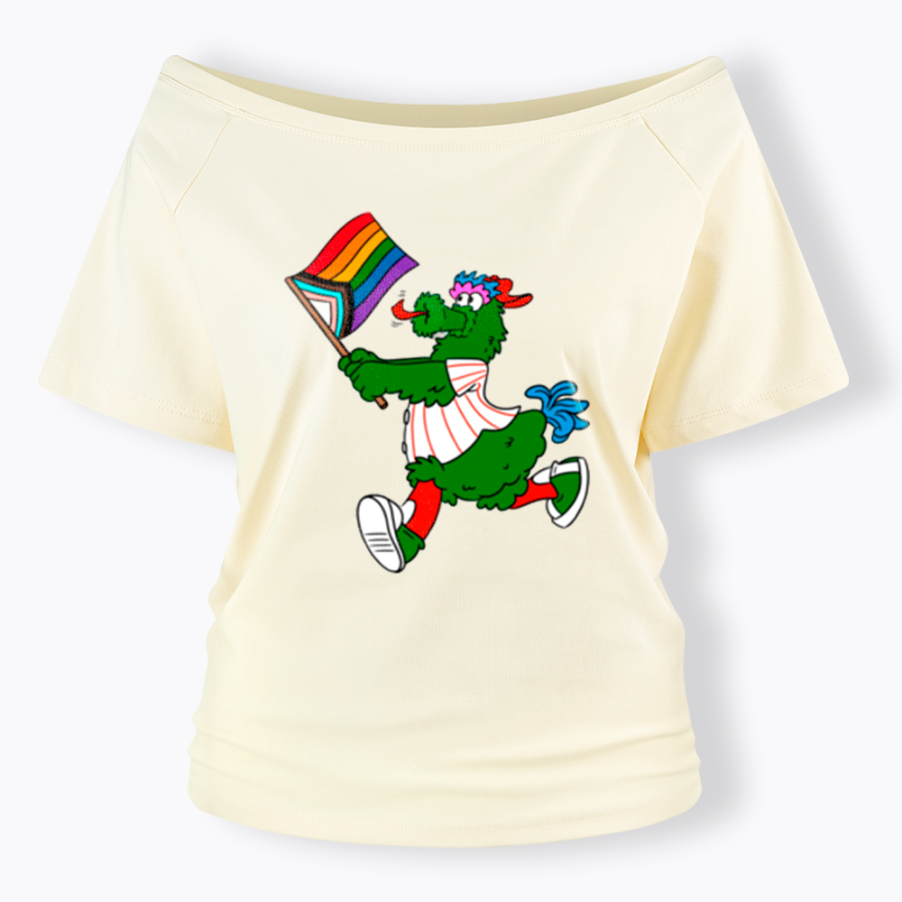 Phanatic with Pride Flag Off Shoulder T-Shirt