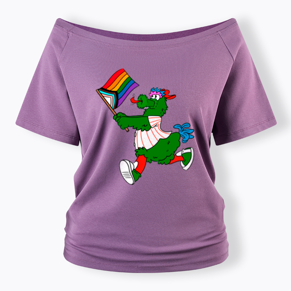 Phanatic with Pride Flag Off Shoulder T-Shirt