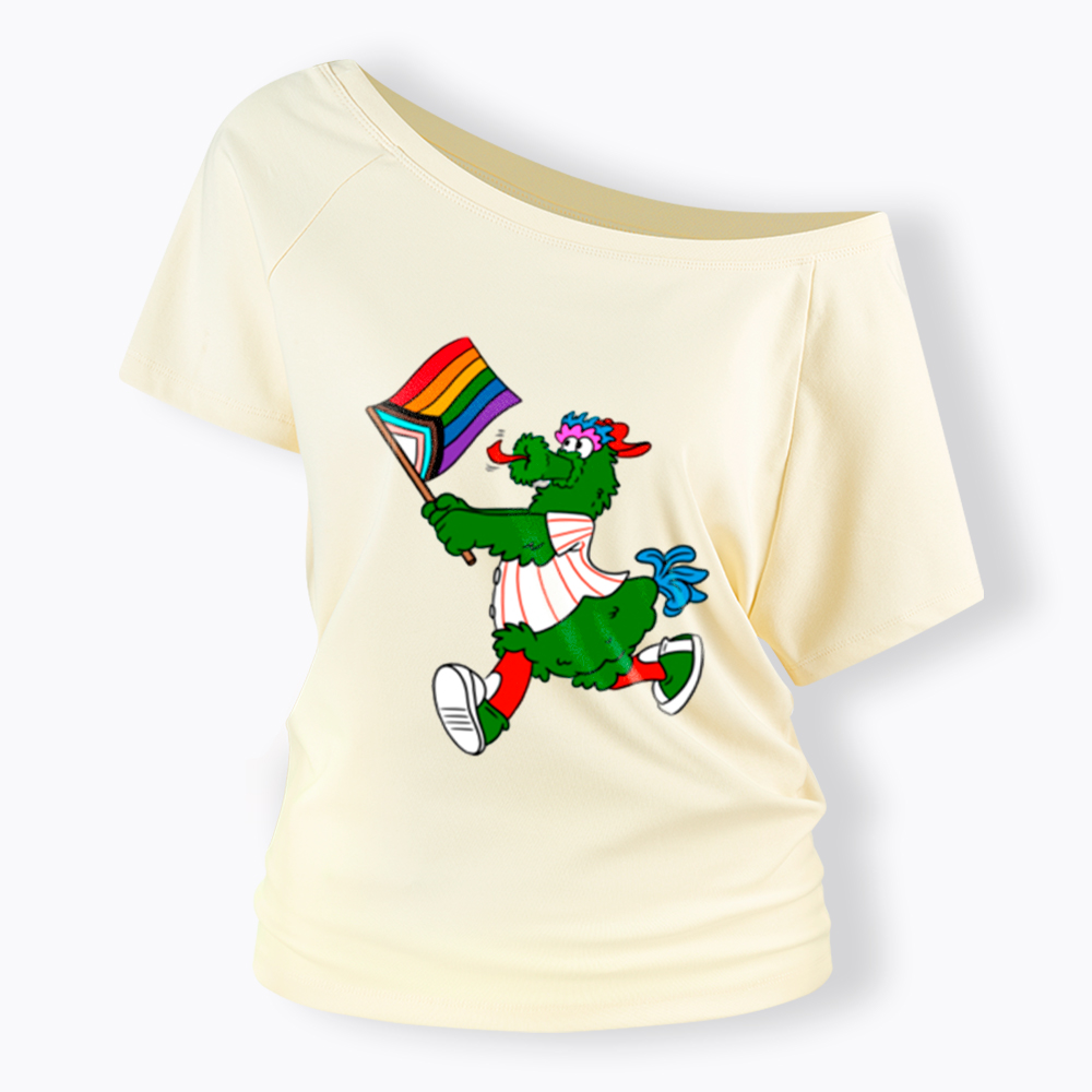 Phanatic with Pride Flag Off Shoulder T-Shirt