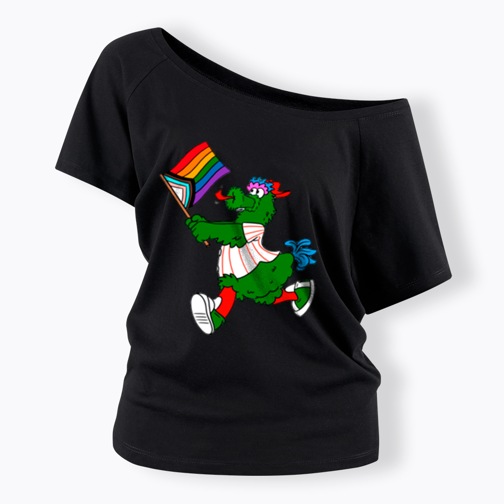 Phanatic with Pride Flag Off Shoulder T-Shirt