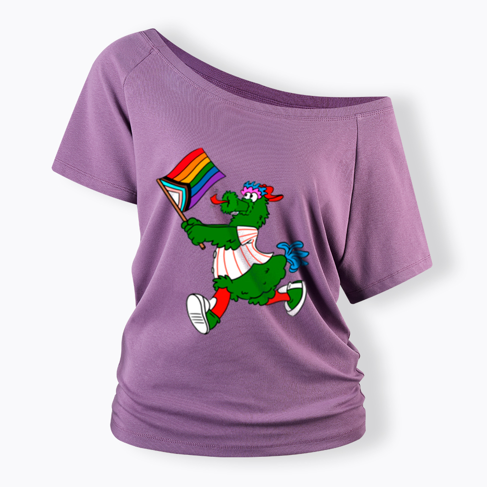 Phanatic with Pride Flag Off Shoulder T-Shirt