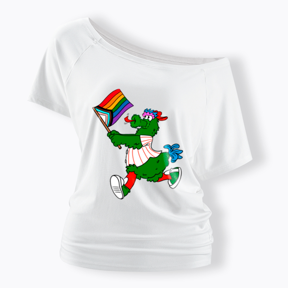 Phanatic with Pride Flag Off Shoulder T-Shirt