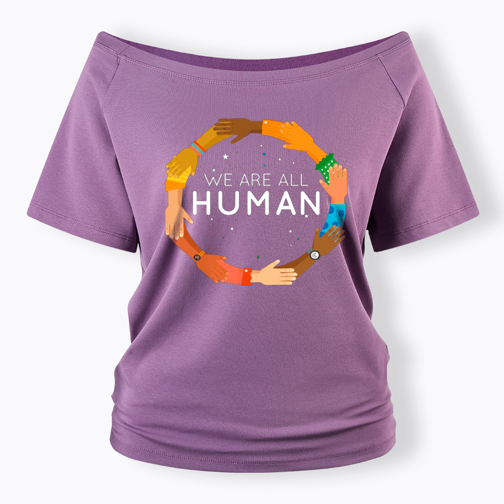 We Are All Human Racial Justice Human Equality Inclusion Off Shoulder T-Shirt