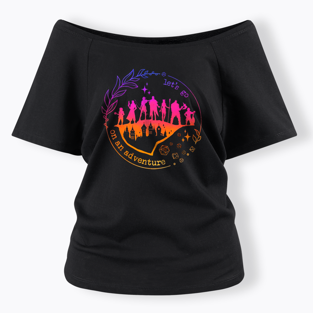 Let's go on an adventure Off Shoulder T-shirt
