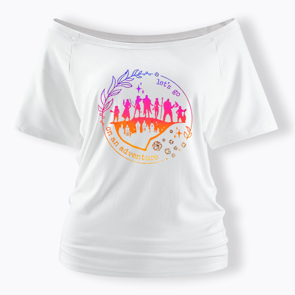 Let's go on an adventure Off Shoulder T-shirt