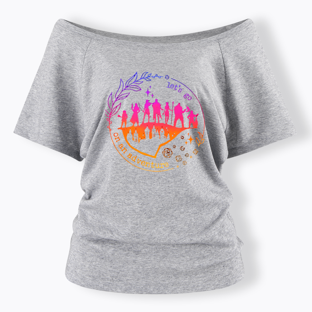 Let's go on an adventure Off Shoulder T-shirt