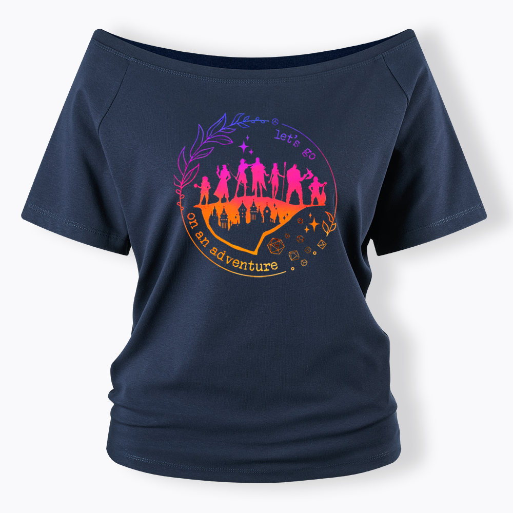 Let's go on an adventure Off Shoulder T-shirt