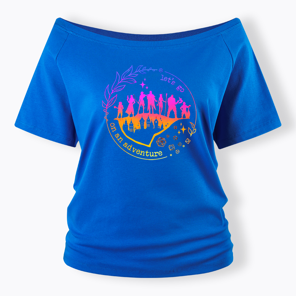 Let's go on an adventure Off Shoulder T-shirt
