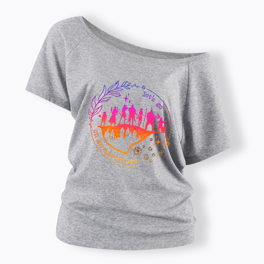 Let's go on an adventure Off Shoulder T-shirt