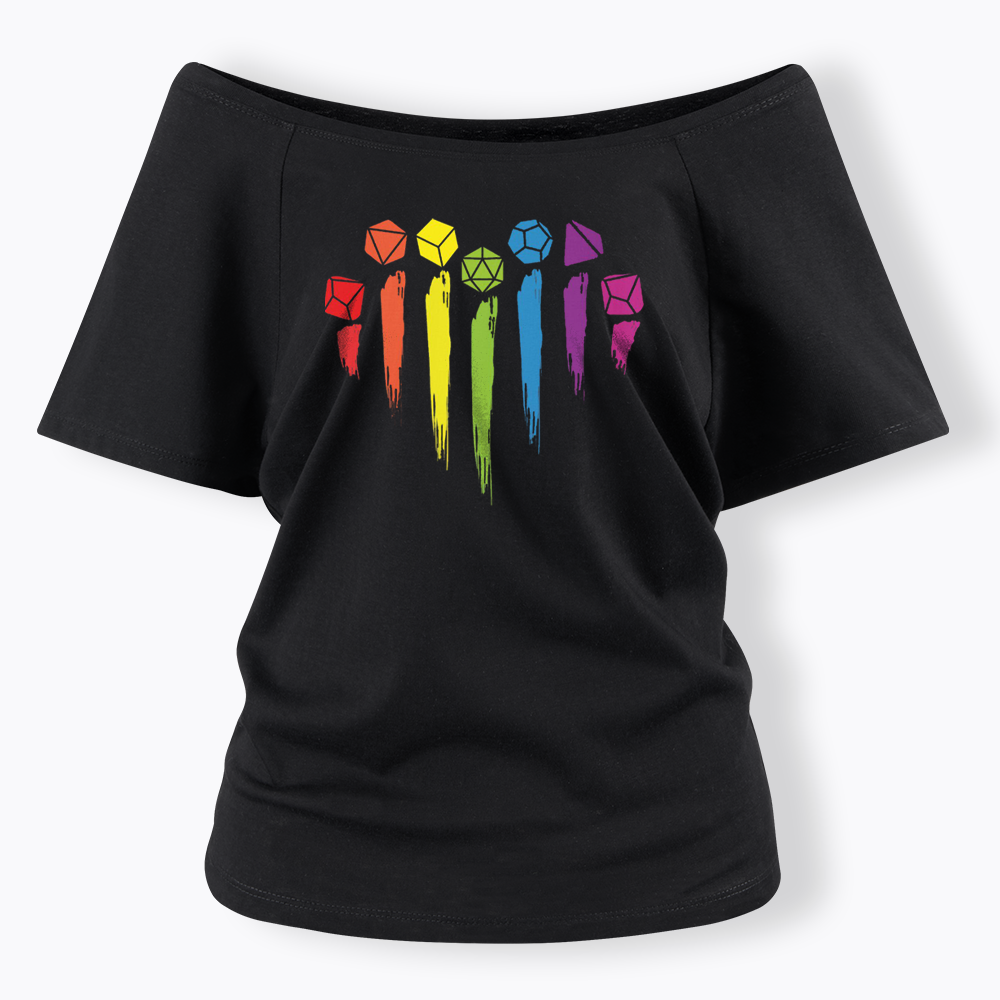 D&D Rainbow Off Shoulder T-shirt