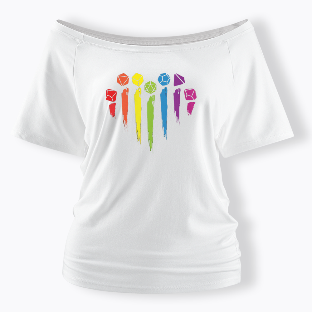 D&D Rainbow Off Shoulder T-shirt