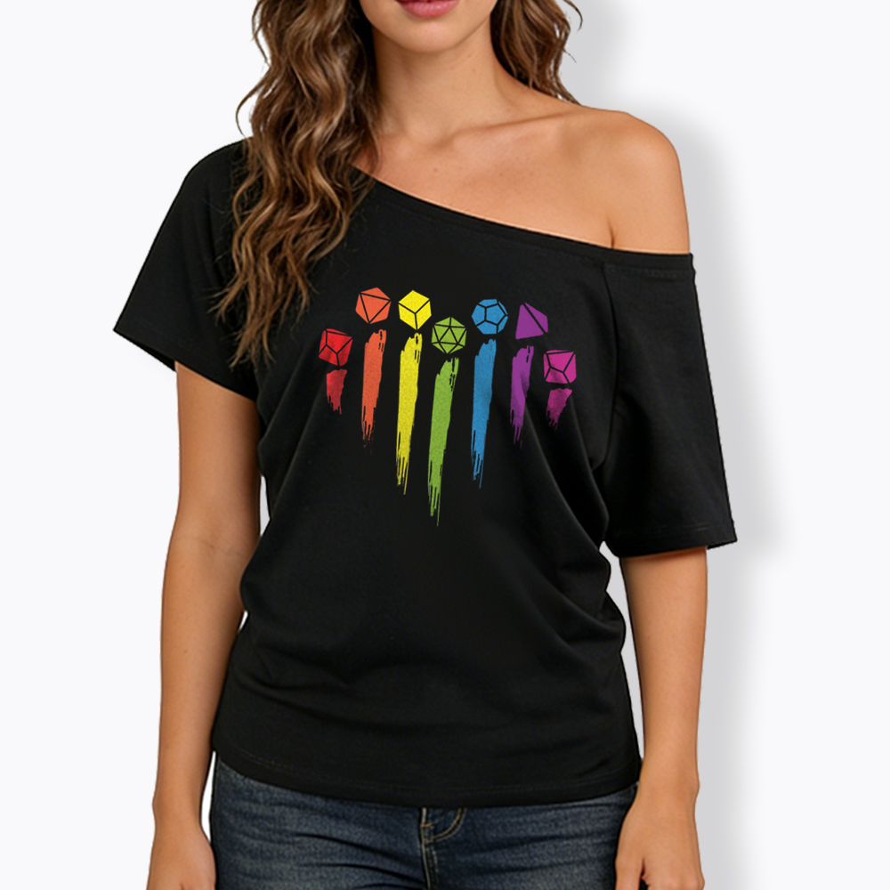 D&D Rainbow Off Shoulder T-shirt