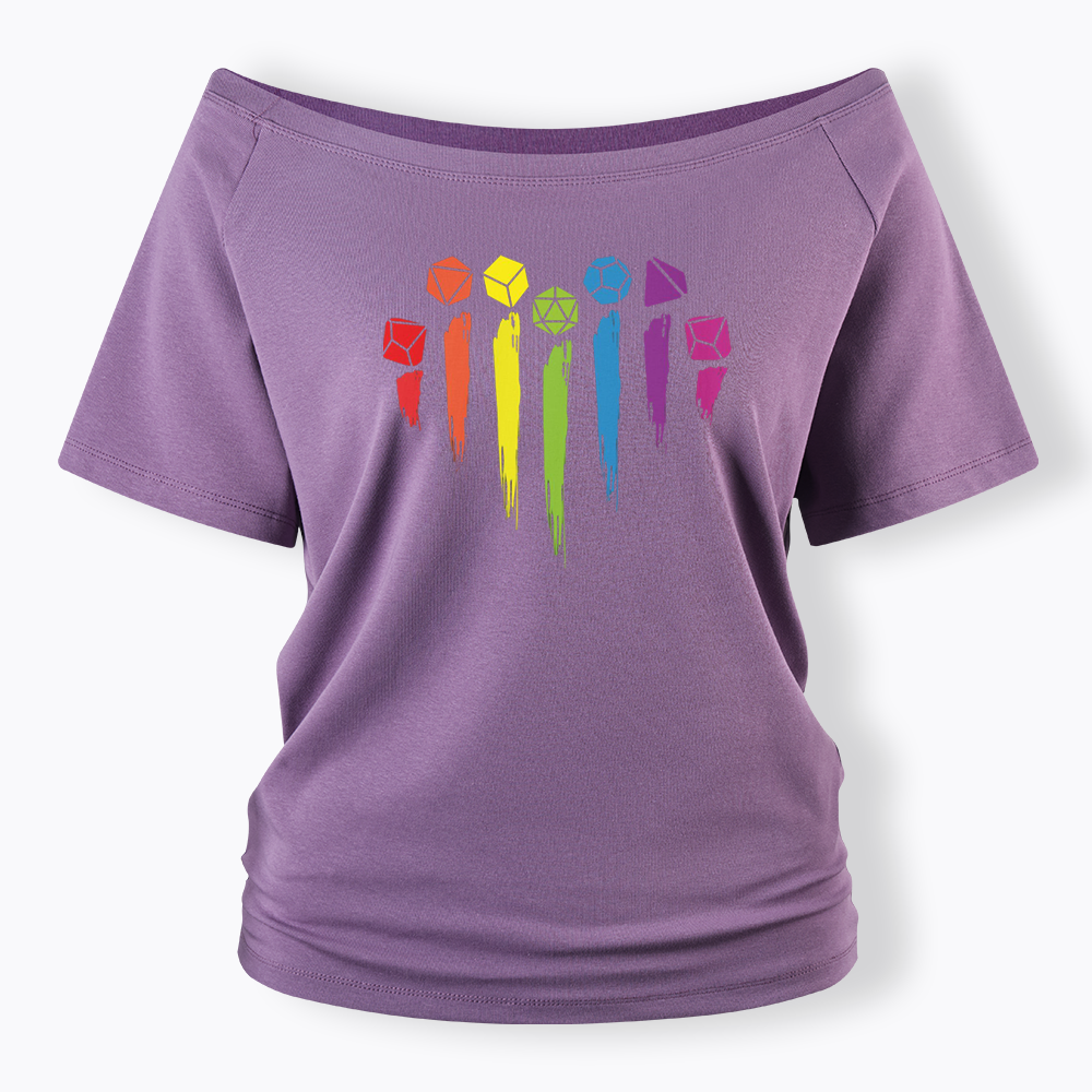D&D Rainbow Off Shoulder T-shirt