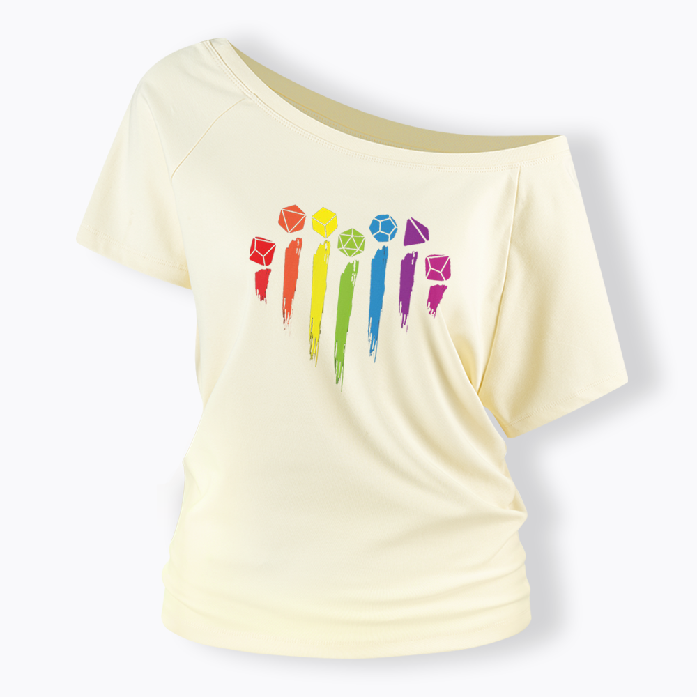 D&D Rainbow Off Shoulder T-shirt