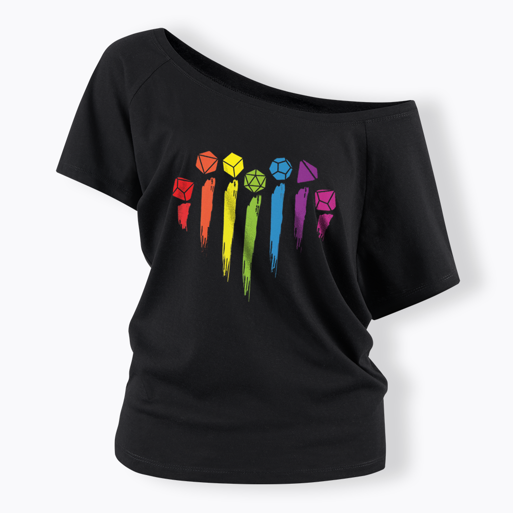 D&D Rainbow Off Shoulder T-shirt