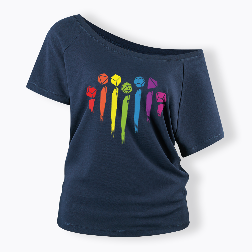 D&D Rainbow Off Shoulder T-shirt