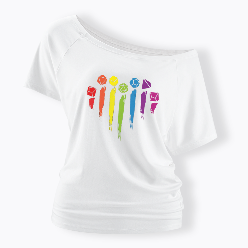 D&D Rainbow Off Shoulder T-shirt