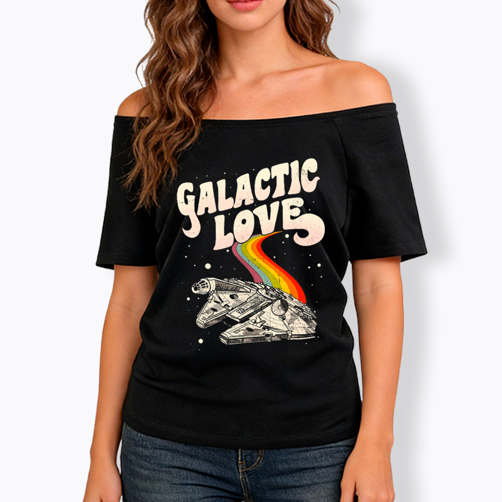 May The 4th Be With You Rainbow Off Shoulder T-Shirt