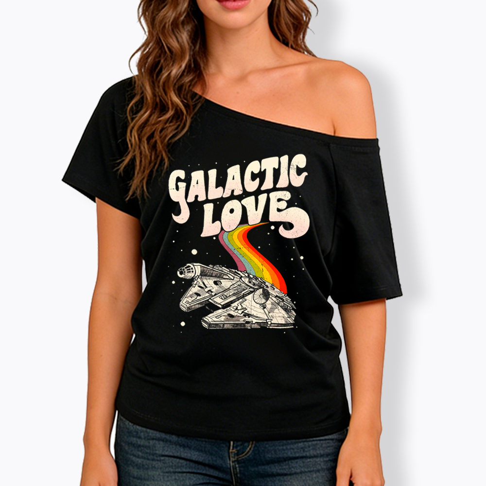May The 4th Be With You Rainbow Off Shoulder T-Shirt