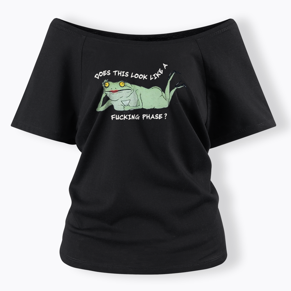 Funny LGBT Pride Frog Meme Off Shoulder T-shirt