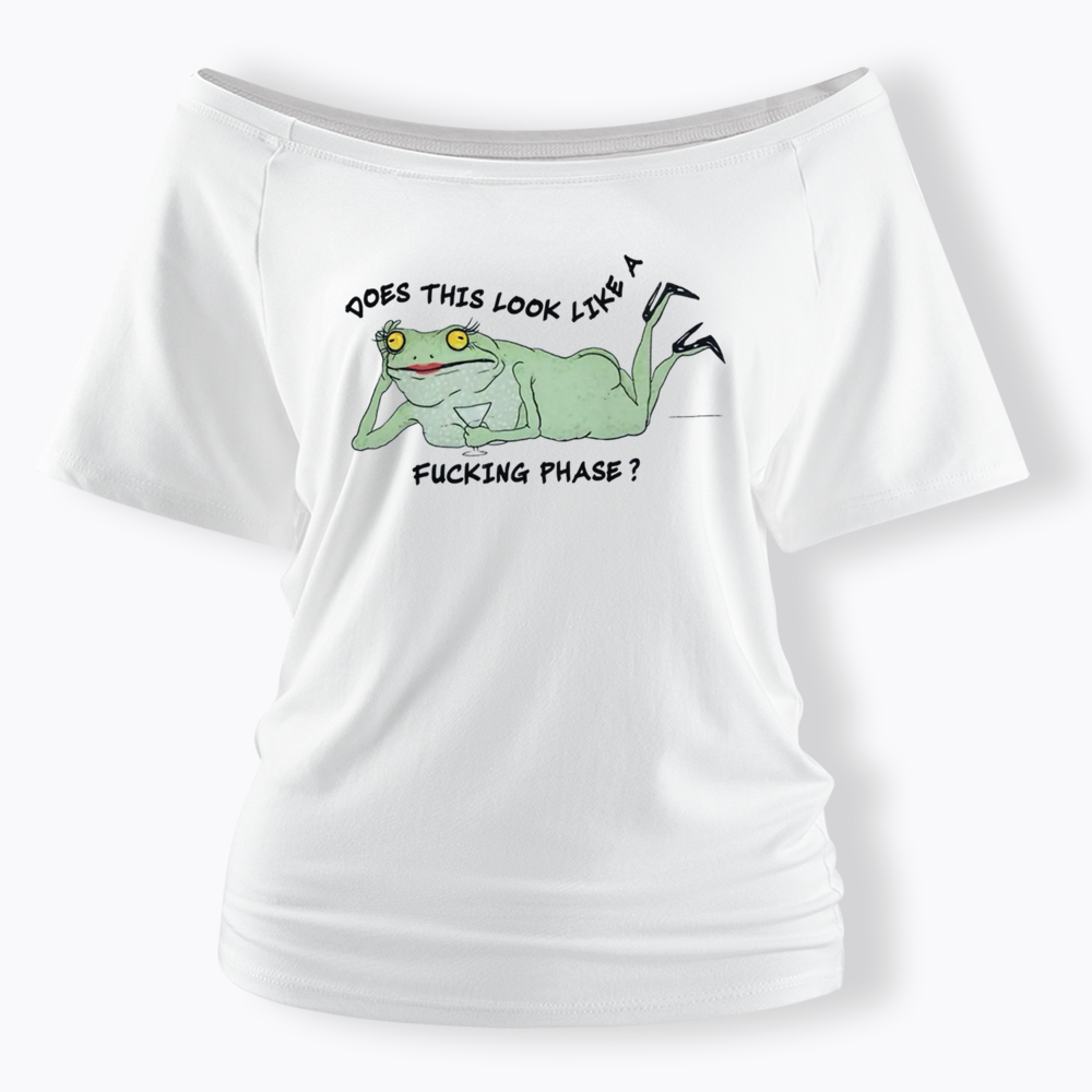 Funny LGBT Pride Frog Meme Off Shoulder T-shirt
