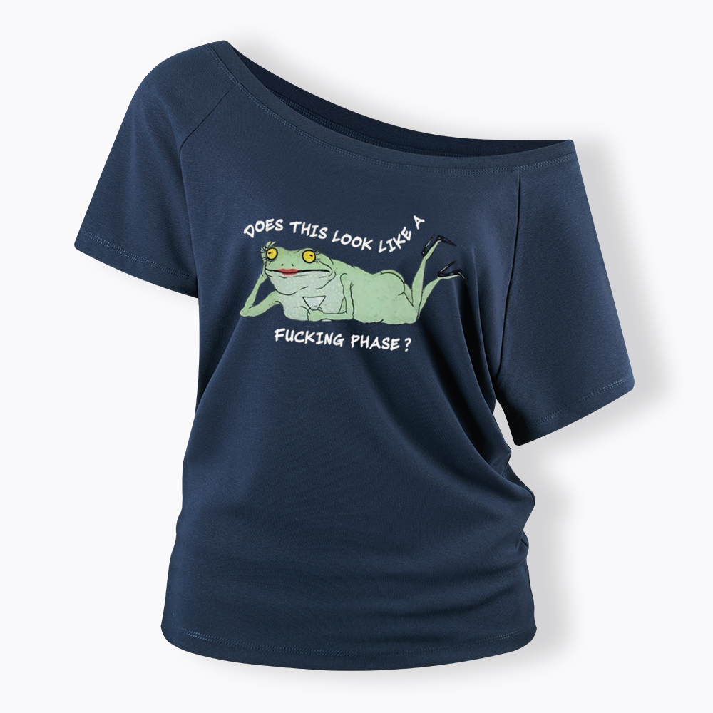 Funny LGBT Pride Frog Meme Off Shoulder T-shirt