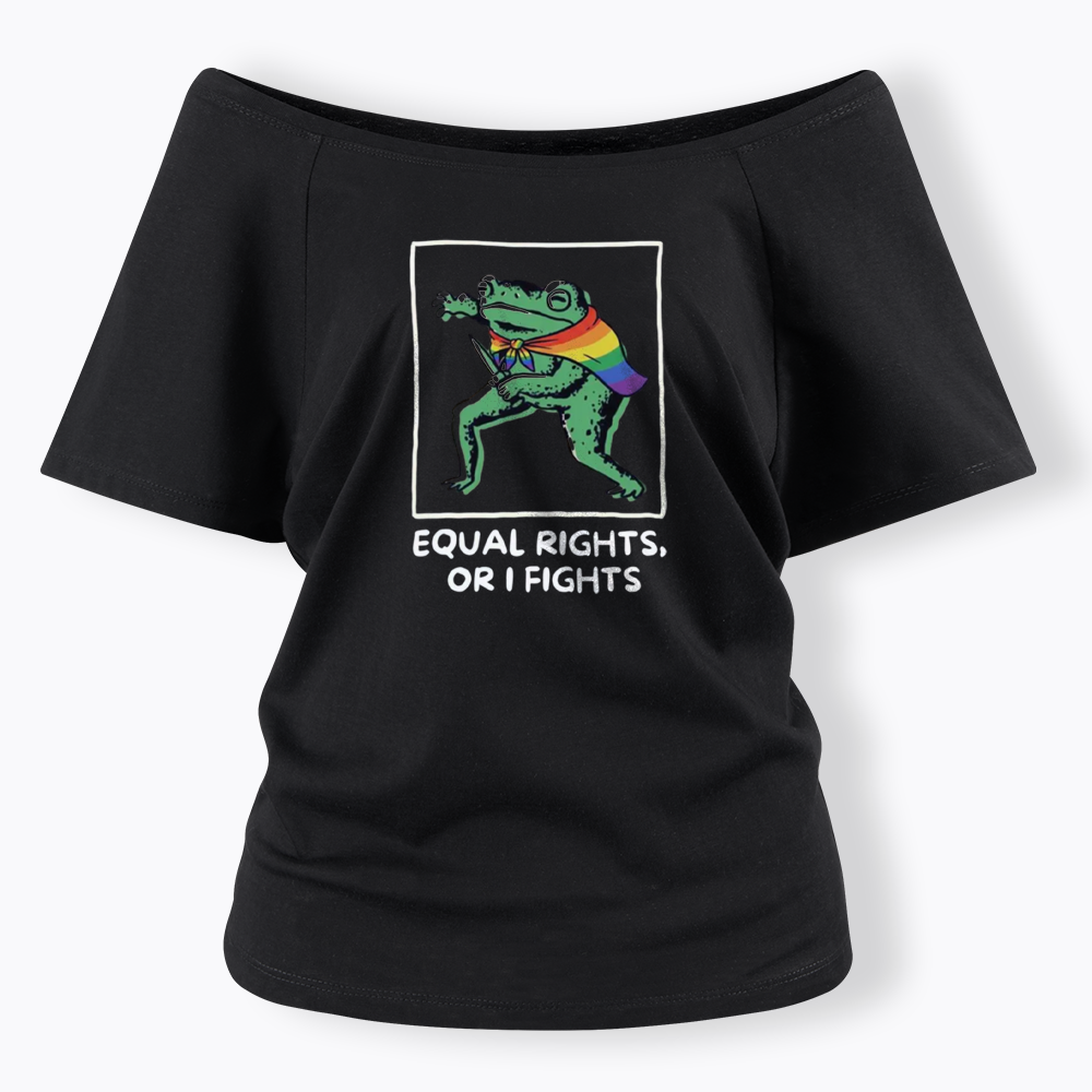 Equal Rights Frrog LGBTQ Pride Off Shoulder T-shirt