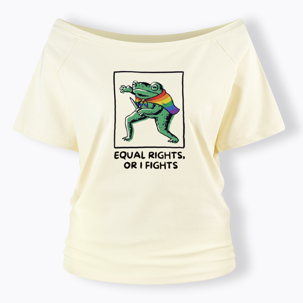 Equal Rights Frrog LGBTQ Pride Off Shoulder T-shirt