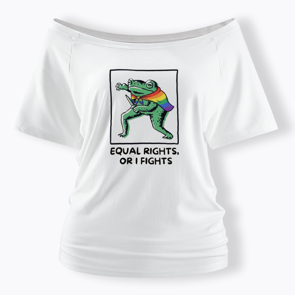 Equal Rights Frrog LGBTQ Pride Off Shoulder T-shirt