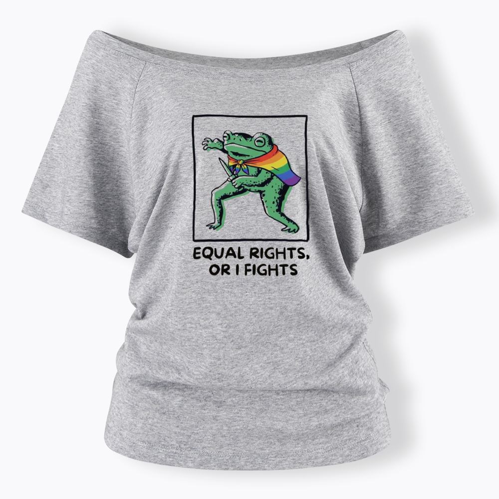 Equal Rights Frrog LGBTQ Pride Off Shoulder T-shirt