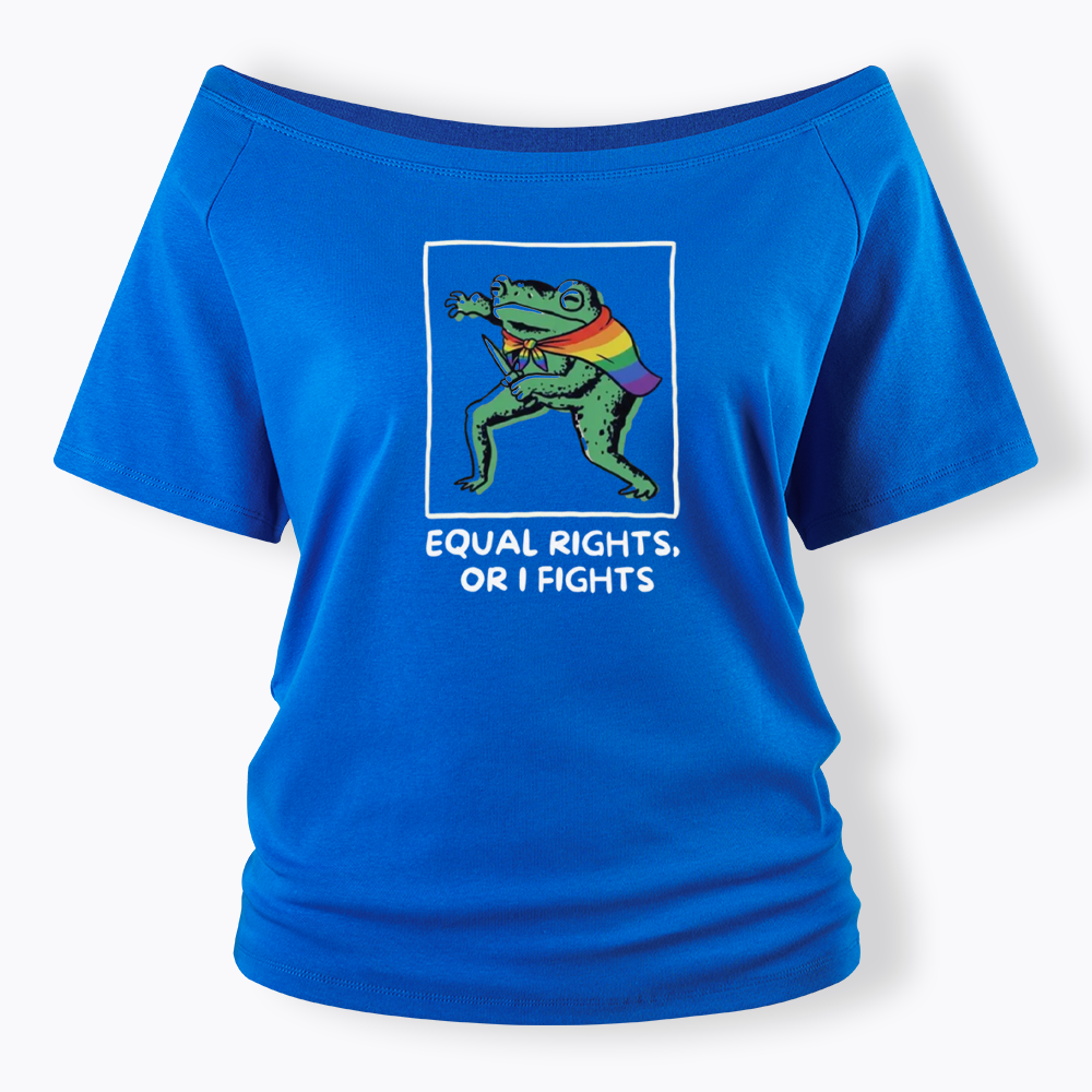 Equal Rights Frrog LGBTQ Pride Off Shoulder T-shirt