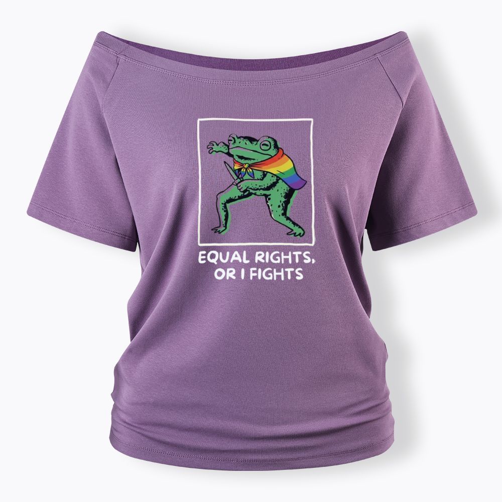 Equal Rights Frrog LGBTQ Pride Off Shoulder T-shirt