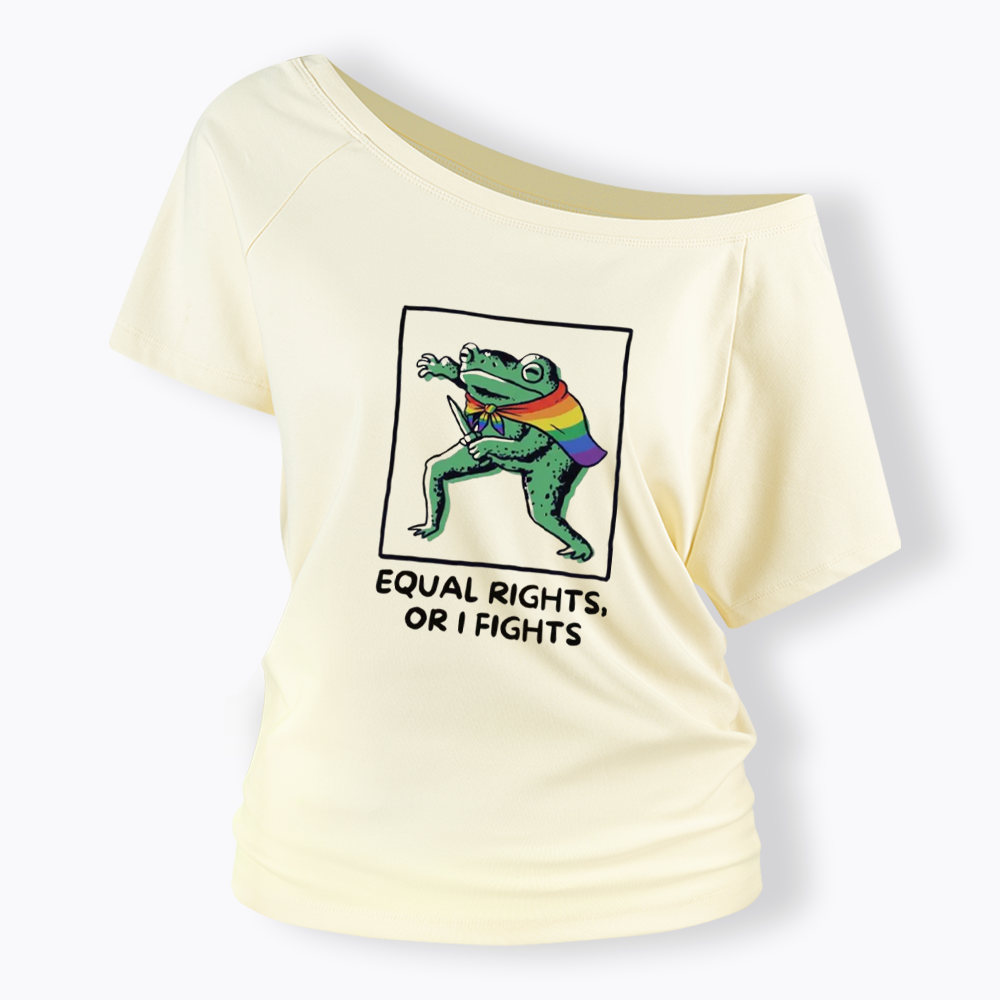 Equal Rights Frrog LGBTQ Pride Off Shoulder T-shirt