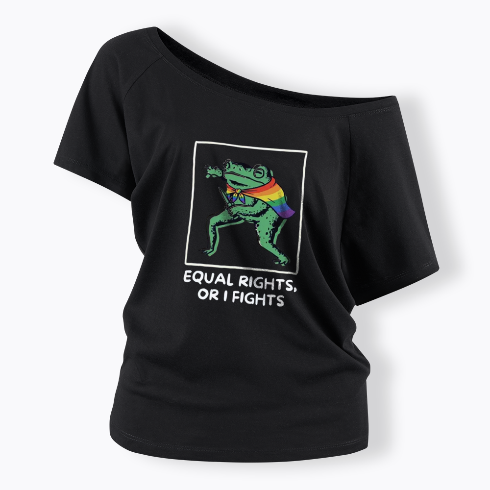 Equal Rights Frrog LGBTQ Pride Off Shoulder T-shirt