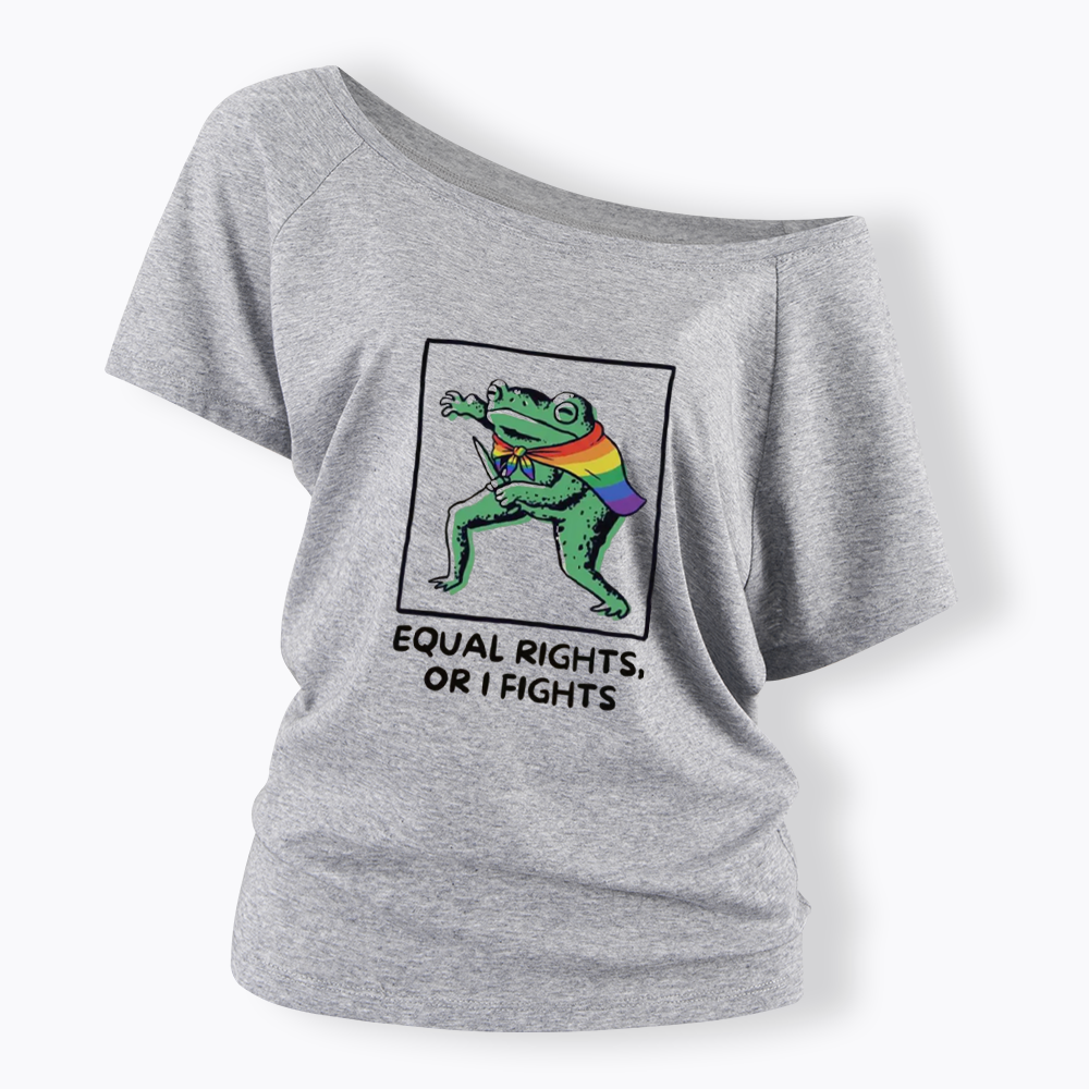Equal Rights Frrog LGBTQ Pride Off Shoulder T-shirt