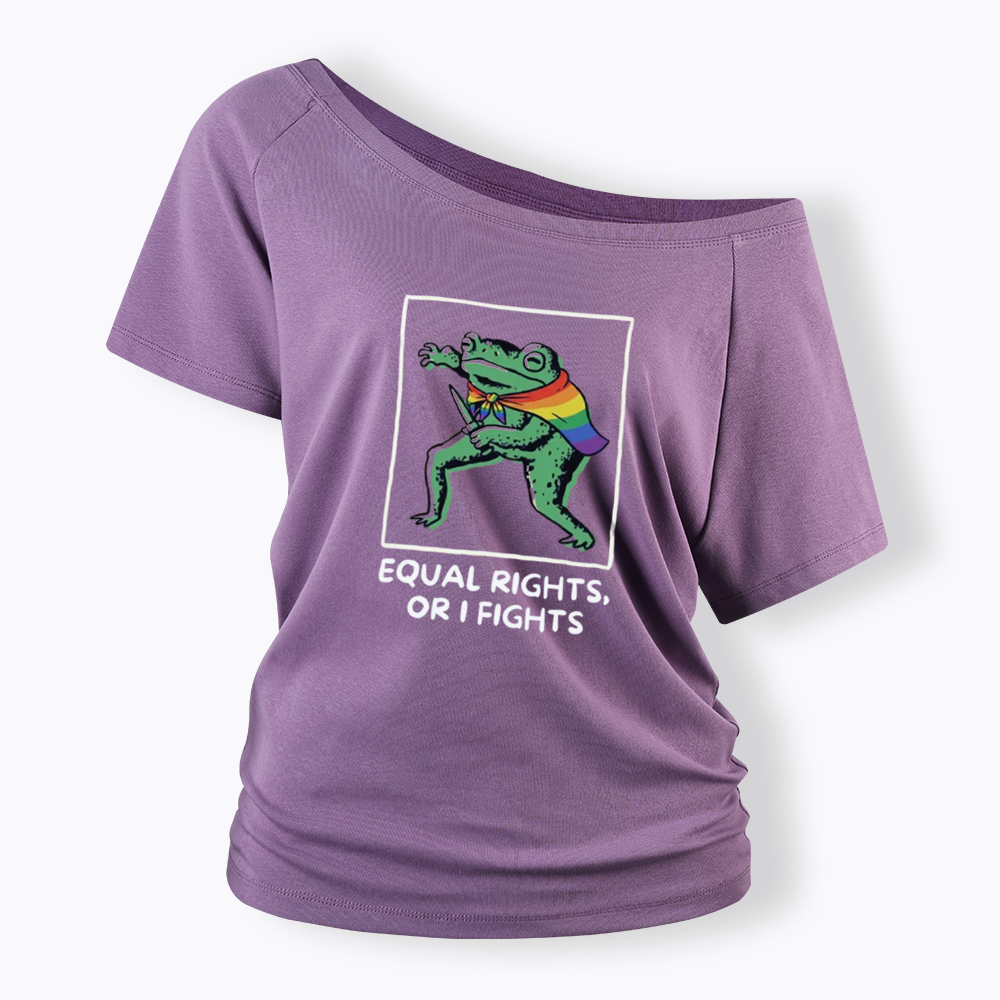 Equal Rights Frrog LGBTQ Pride Off Shoulder T-shirt