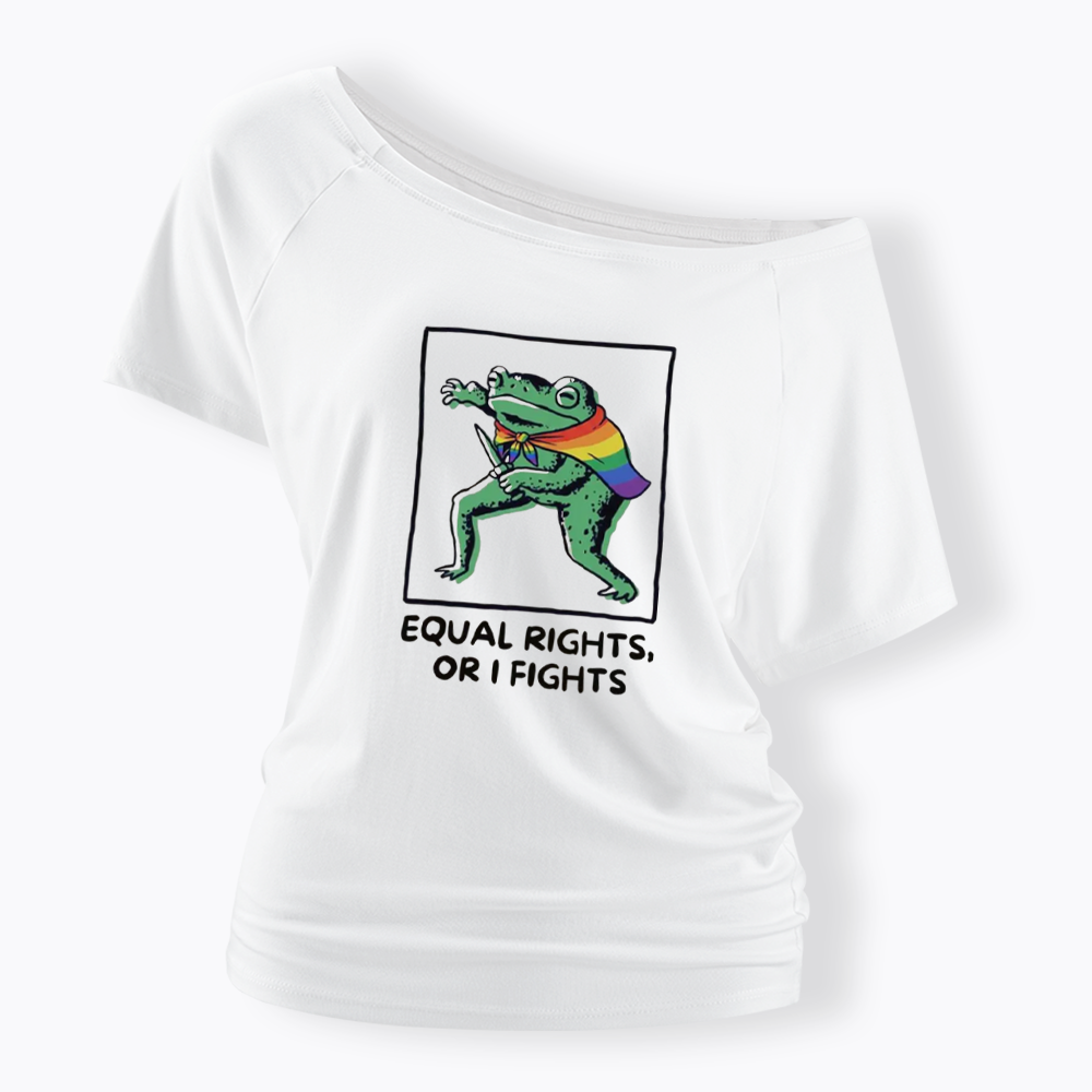 Equal Rights Frrog LGBTQ Pride Off Shoulder T-shirt