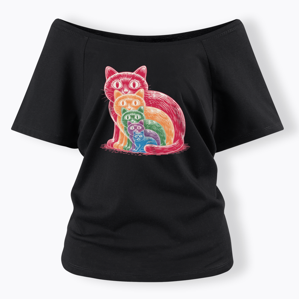 Pride Cat Off Shoulder T-shirt