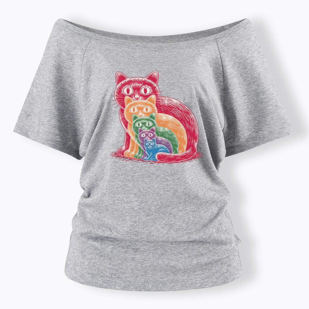 Pride Cat Off Shoulder T-shirt