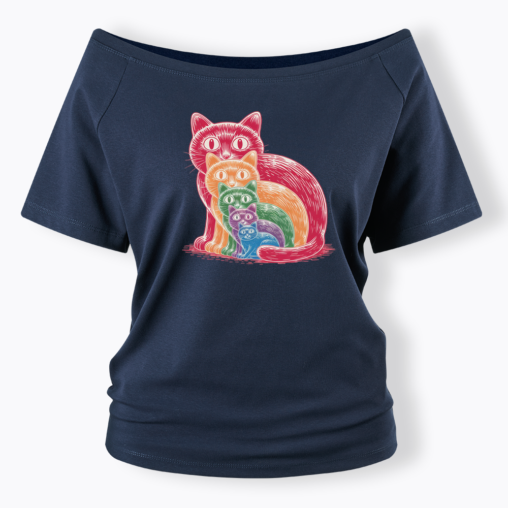 Pride Cat Off Shoulder T-shirt