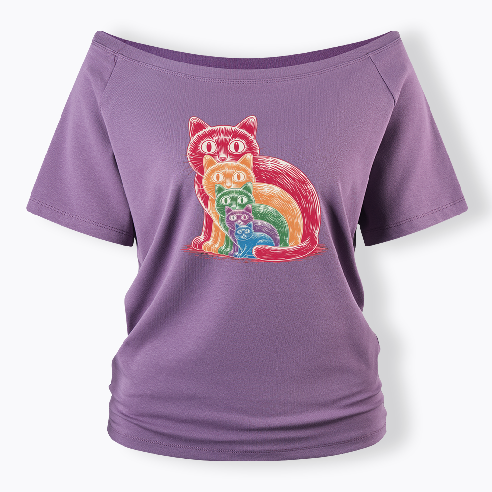 Pride Cat Off Shoulder T-shirt