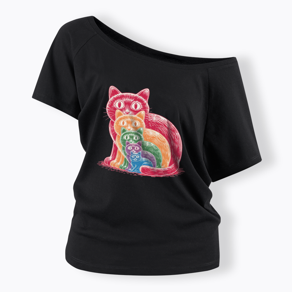 Pride Cat Off Shoulder T-shirt