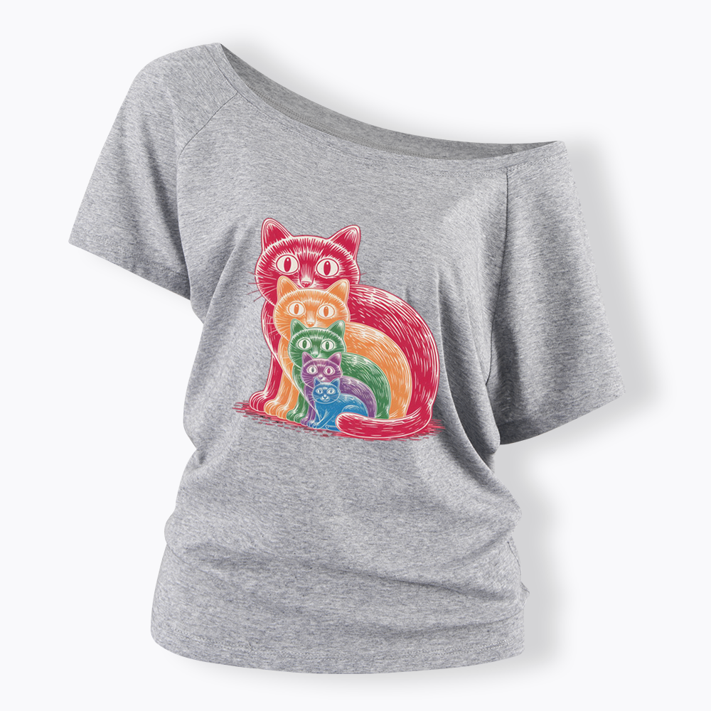 Pride Cat Off Shoulder T-shirt