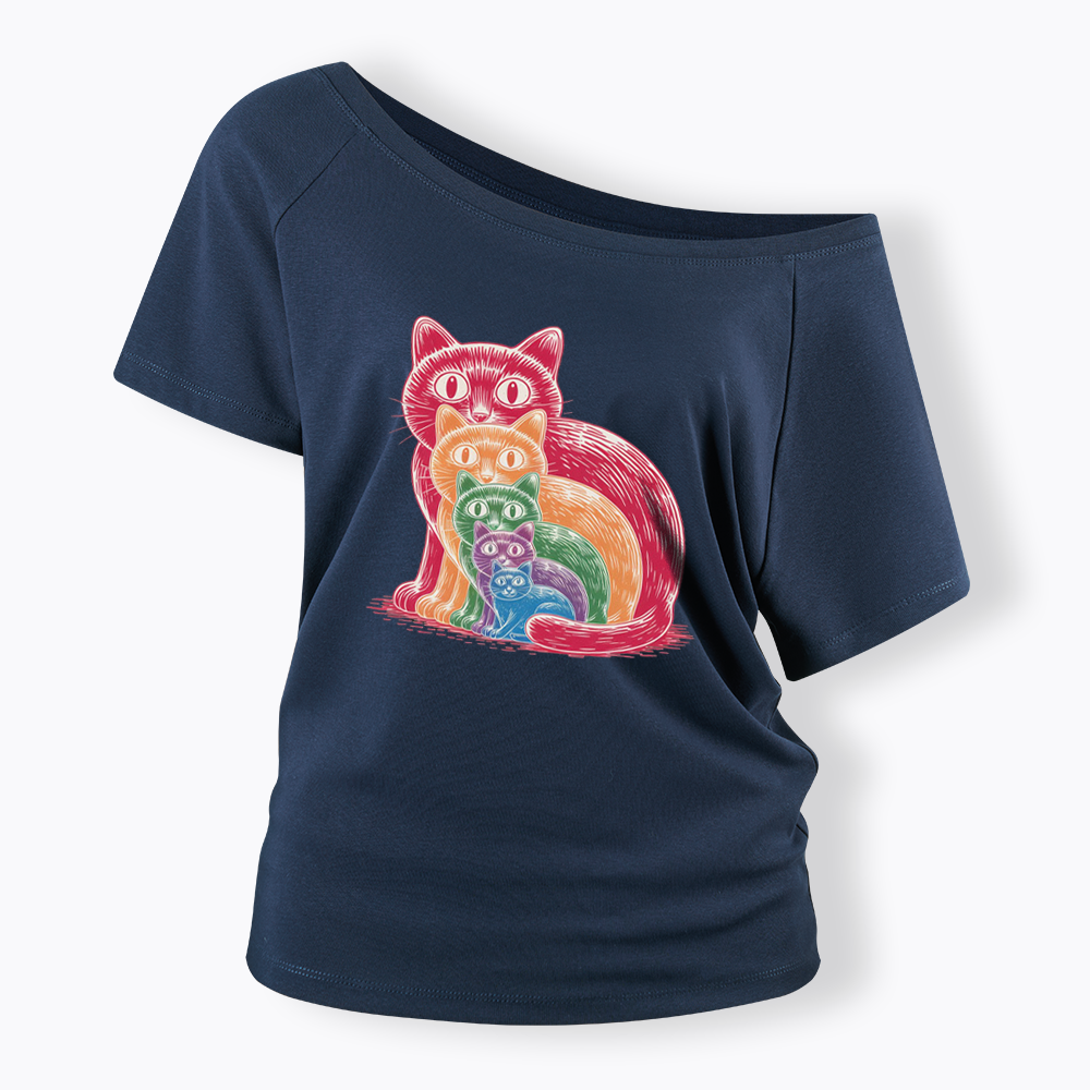 Pride Cat Off Shoulder T-shirt
