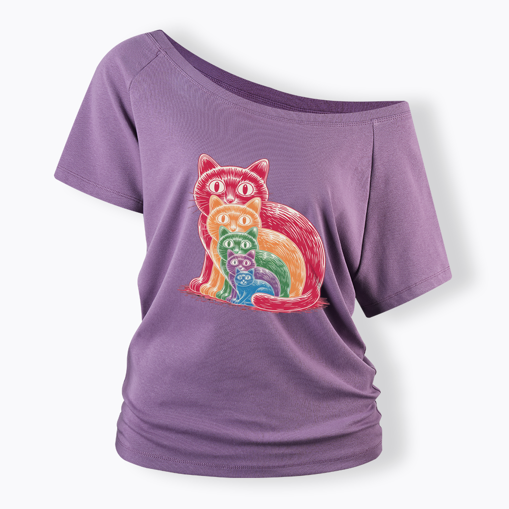 Pride Cat Off Shoulder T-shirt