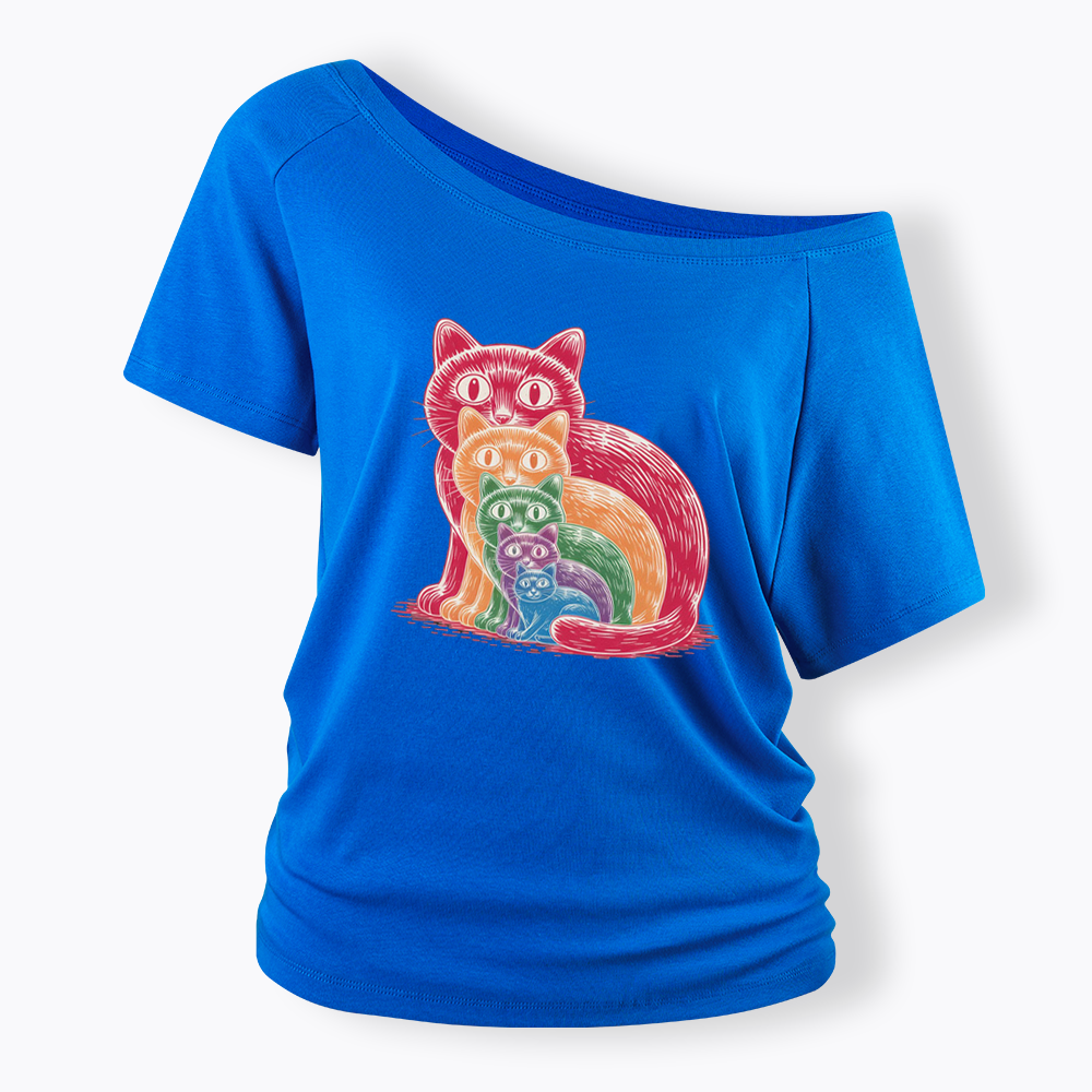 Pride Cat Off Shoulder T-shirt
