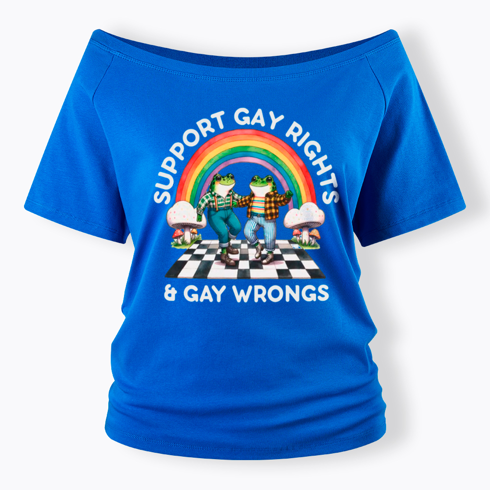 Gay Rights & Wrongs Pride Off Shoulder T-Shirt