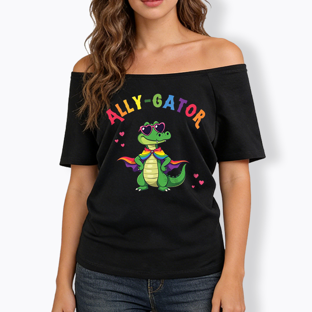 Ally- Gator Off Shoulder T-shirt