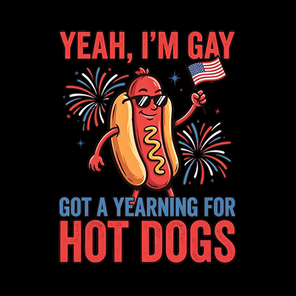 Yeah I'm Gay Got A Yearning for Hot Dogs Off Shoulder T-shirt